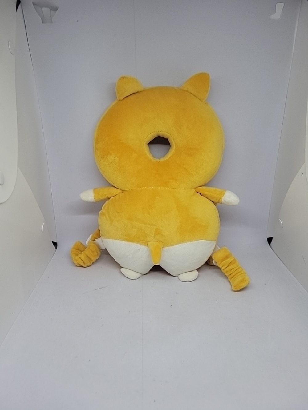 Yellow Donut Plush Neck Pillow with Character Design